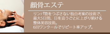 顔骨エステ 1回で効果を実感頂ける顔の筋肉と骨に働きかける技術のため、持続性が高い、新ジャンルのエステ術です。